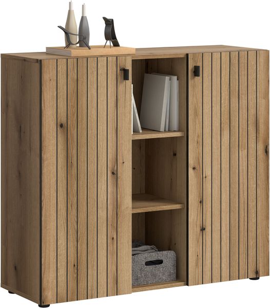 Schuhkommode (B/H/T: 106x96x37 cm) in Evoke Oak Nachbildung