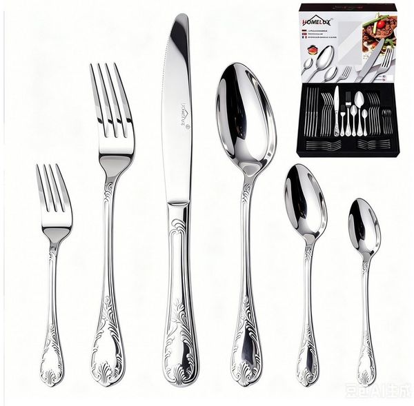 HOMELUX Besteck-Set Besteck set für 12 Personen,72-tlg Edelstahl Besteckset,Cutlery Set, Edelstahl,Spiegelpoliert
