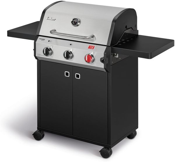 Enders Gasgrill Chicago Next 3 R Turbo, 3-Edelstahlbrenner, doppelwandige Garhaube, 2 abklappbare Seitenablagen, integriertes Thermometer, 10,6 kW Switch Grid™, 800° Grad Turbo Zone™ #89346