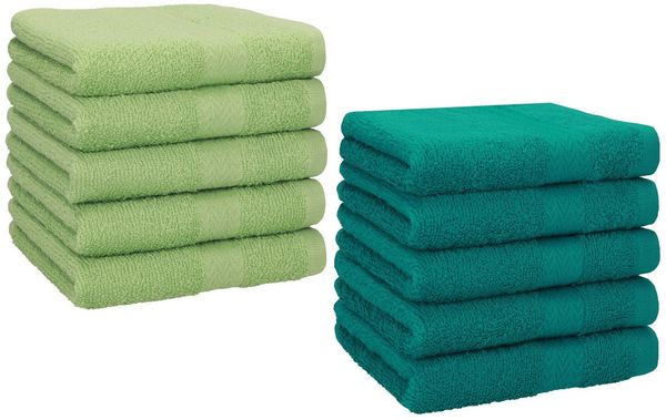 Betz Seiftuch 10 Stück Seiftücher Set Premium Farbe apfelgrün und smaragdgrün, (Set, 10-St), Seiflappen