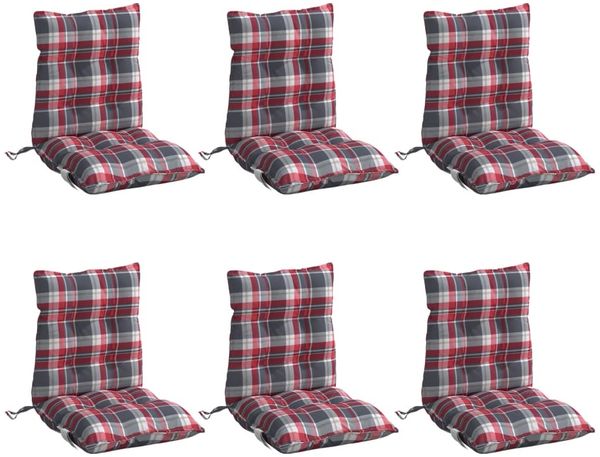 vidaXL Niedriglehner-Auflagen 6 Stk. Rot Karomuster Oxford-Gewebe 377712 Bild 3