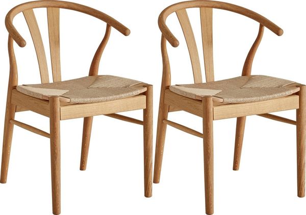 Hammel Furniture Holzstuhl Findahl by Hammel Frida (Set, 2 St), Massivholz, mit Flechtsitz, versch. Farbvarianten