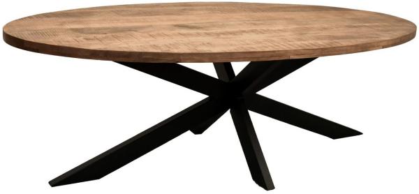 Massivholztisch Avola - oval 180 x 90 cm - Mangoholz - Gestell Kreuz-Form