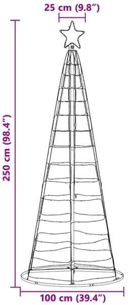 vidaXL LED-Weihnachtsbaum mit 390 LEDs mit Ständer Blau 250 cm Eisen 42018760 Bild 8