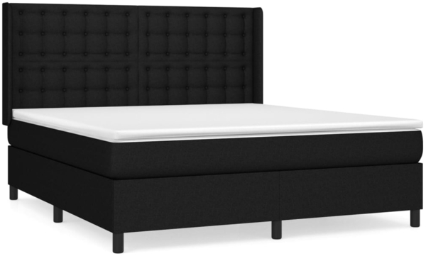 vidaXL Boxspringbett mit Matratze Schwarz 160x200 cm Stoff 3131763