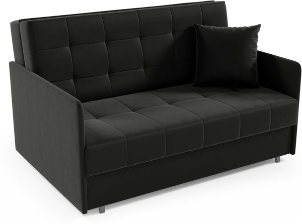 Zweiersessel YORK III mit Steppung, 2-Sitzer Schlafsofa, Jugendsofa mit Schlaffunktion, ausziehbare Couch, mit Bettkasten, inkl. Kissen, Kronos 07, 85 x 97 x 140 cm