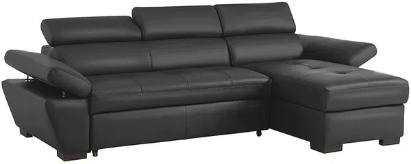 Vente-unique - Ecksofa Leder mit Schlaffunktion - Ecke Rechts - Anthrazit - JONOVA Bild 5