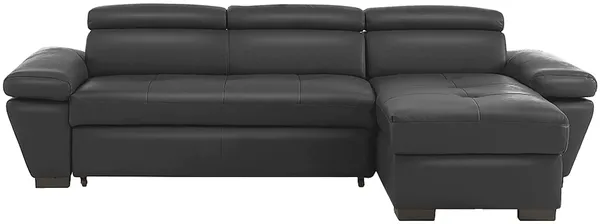 Vente-unique - Ecksofa Leder mit Schlaffunktion - Ecke Rechts - Anthrazit - JONOVA Bild 3
