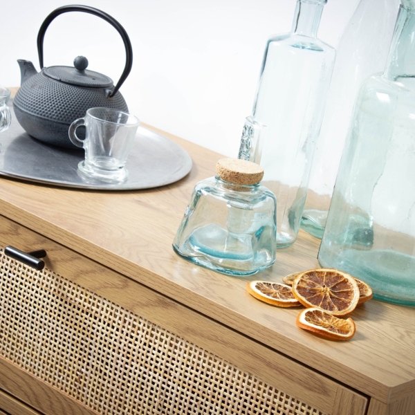 Casâme Kommode mit 3 Schubladen und Vorderseite aus Rattan - L80 cm - Helles Holz Bild 6