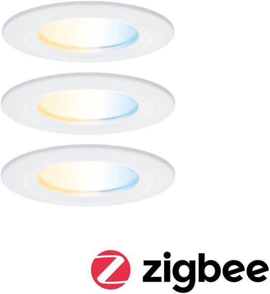 LED Einbauleuchte Nova Coin IP44 rund 78mm Tunable White 3x6W 3x530lm 230V Weiß matt Aluminium