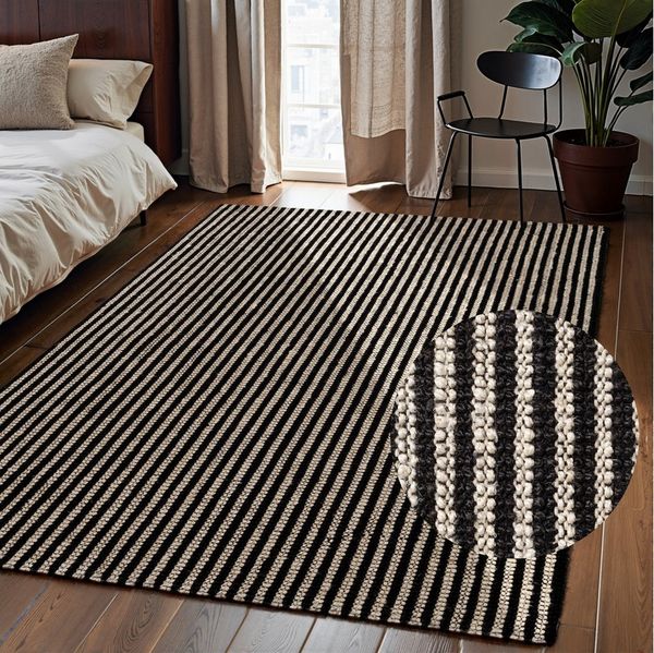ELLE DECORATION Teppich Juteteppich Ebony, rechteckig, Höhe: 10 mm, Jute, Natur, Wohnzimmer, Esszimmer, Schlafzimmer, Flur, Modern, Boho