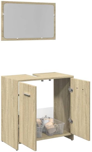vidaXL 2-tlg. Badmöbel-Set Sonoma-Eiche Holzwerkstoff 849605
