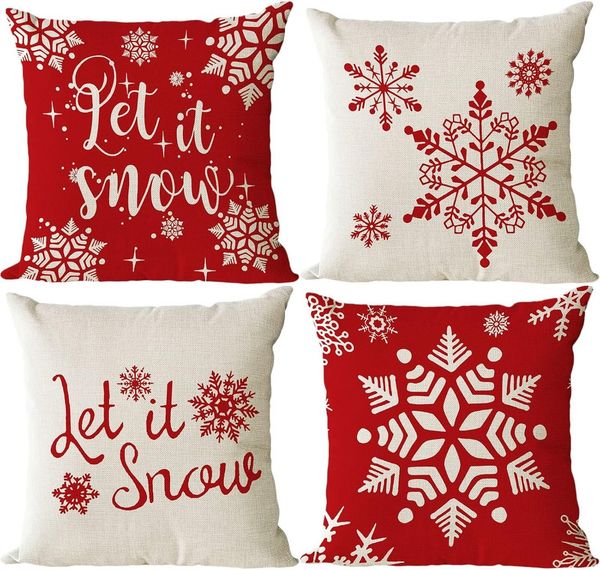 FELIXLEO Kissenbezüge Weihnachten Kissenbezug 45x45cm 4er Set Weihnachtsdeko Kissenhülle, (1 Stück)