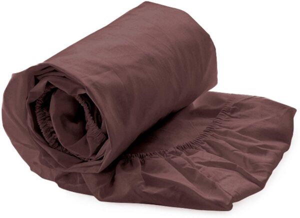 Heckett and Lane Mako Satin 1 x Spannbettlaken 180x200 cm Elementi Marsala Brown