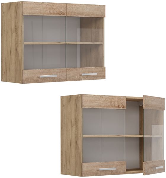 Küchenglasschrank R-Line Sonoma 80 cm Vicco Bild 5