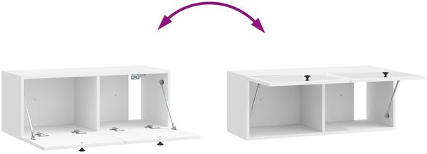 vidaXL Wandmontierter TV-Schrank Hochglanz Weiß 78,5 x 31 x 30 cm 898039 Bild 8