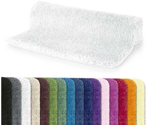 Spirella Badteppich Badematte Duschvorleger Mikrofaser Hochflor | flauschig | rutschhemmend | geeignet für Fußbodenheizung | 60x90 cm | Weiß