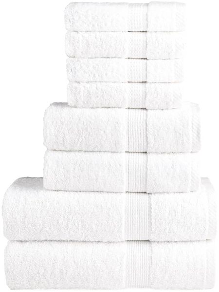 vidaXL 8 tlg. Premium-Handtuch-Set SOLUND Weiß 600 g/m² 137536