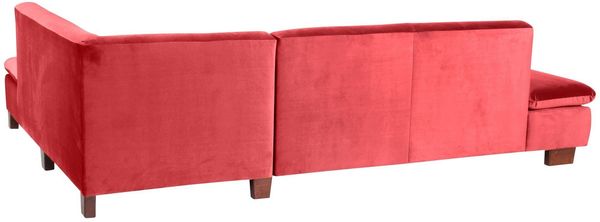 Ecksofa mit Ottomane rechts Kaye Bezug Samtvelours Buche nussbaum dunkel / rot 23078 Bild 3