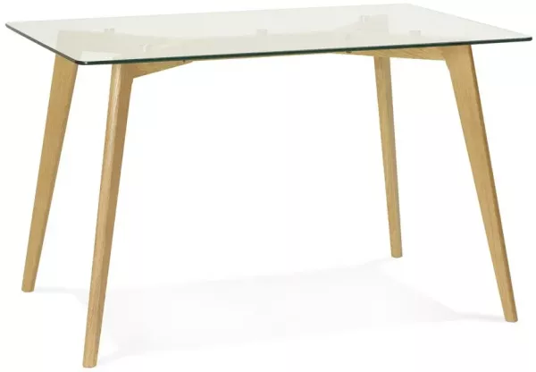 Kadima Design Esszimmertisch 120x80 cm, Glas & Holz, Kompakt, moderne Optik