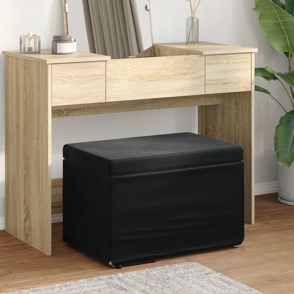 vidaXL Hocker Schwarz 61 x 41 x 40 cm Samt und Engineering Holz 876769