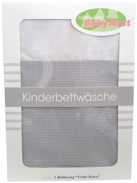 Odenwälder 'Karo' Bettbezug Größe:80x80 silber