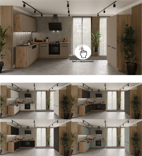 Winkelküche ARIA K-AR ECKE 1 - 215 x 220 + 120 cm Anti Fingerprint Küchenzeile Küchenblock Singleküche Einbauküche Küche Eckküche Bild 14