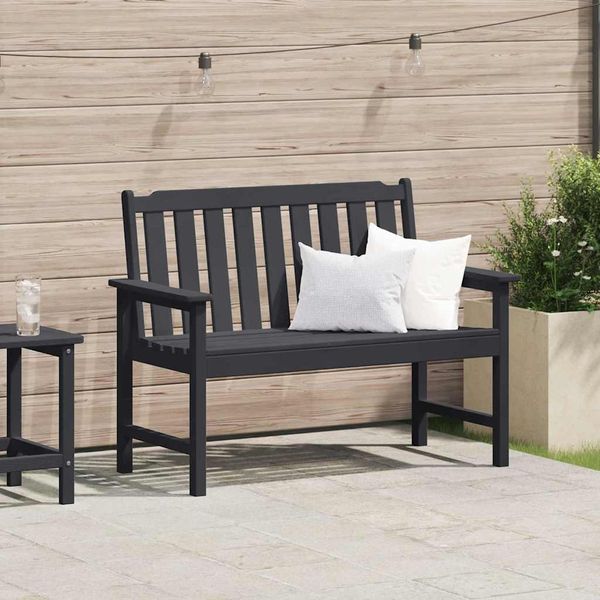 vidaXL Gartenbank Schwarz 120 x 59 x 88 cm HDPE 42006602