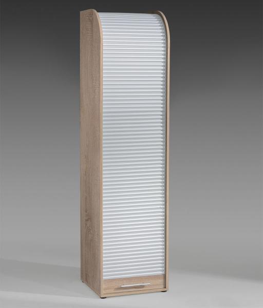 '759' Rolloschrank, eiche sägerau weiß, B H T 45 x 164 x 40 cm
