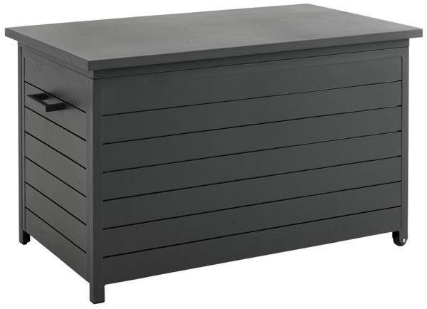 Gartentruhe Gäster Small von Brafab aus Aluminium, modern, anthrazit, mit Rädern und Gasdruckfeder
