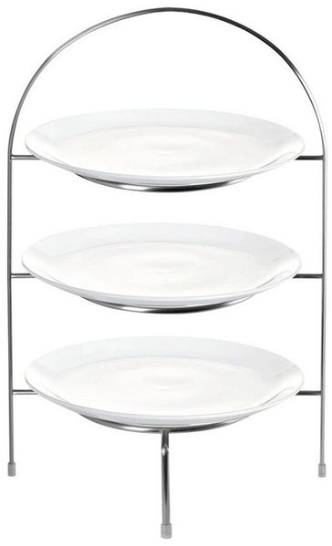 ASA Selection à table Etagere Gestell 3-stufig für Teller Ø 21 cm, ohne Teller, Edelstahl, H 36. 5 cm, 99201950