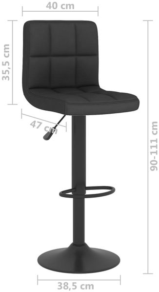 vidaXL Barhocker 2 Stk. Schwarz Stoff 334288 Bild 10
