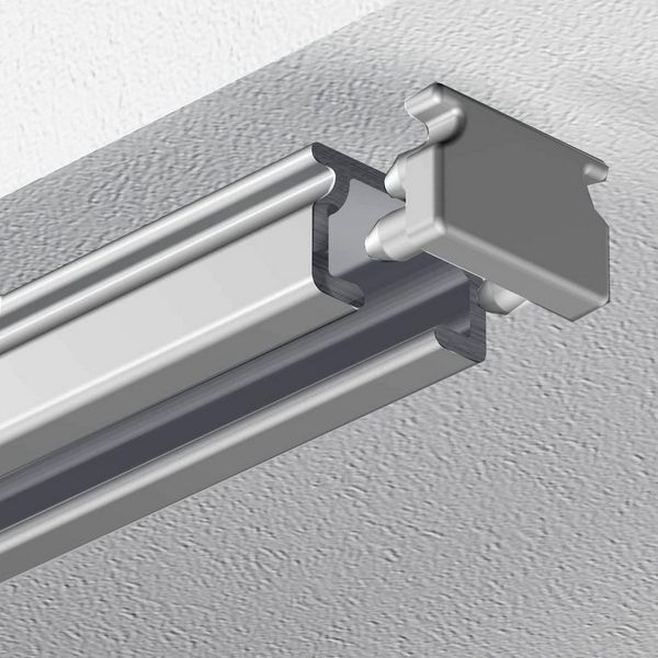Garduna Gardinenschiene Schleuderschiene eckig, 1-läufig, kürzbar, Fixmax, gebohrt, Aluminium