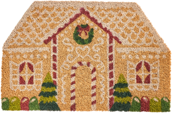 Fußmatte SELATNA Naturfarben 45 x 75 cm Weihnachtsmotiv Kokosfasern