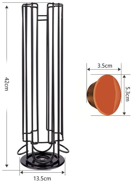 TUWENA Aufbewahrungssystem Kaffeekapselhalter Kompatibel für 32 Stück, Drehbar Kapselständer