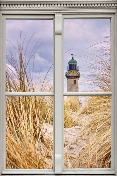 queence Wandsticker Leuchtturm, Wandsticker, Wandbild, selbstklebend, 3D, Fenster