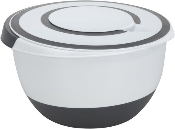 Koopman Rührschüssel 1 x Plastik Rührschüssel 5 Liter Deckel Rühröffnung Stoppboden, (1-tlg)