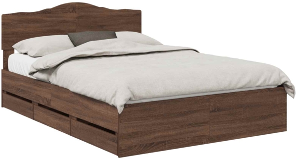 vidaXL Bettrahmen Braun Eichen-Optik 140 x 200 cm Ingenieurs Holz 3413011