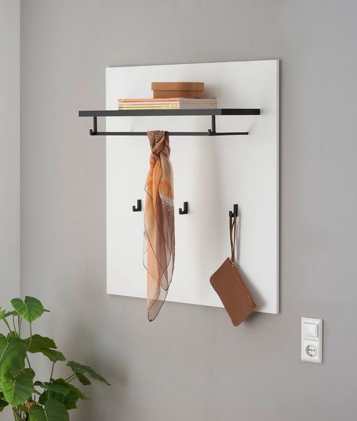 Home affaire Garderobenpaneel Cantara, Wandregal, Flurgarderobe mit Hutablage, Kleiderstange & Haken, vielseitig einsetzbar, in zwei Farben verfügbar, 79 cm breit
