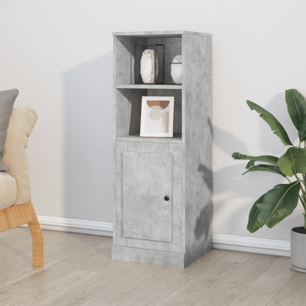 Highboard, BuffetSchrank, Büroschrank Betongrau 36x35,5x103,5 cm Holzwerkstoff