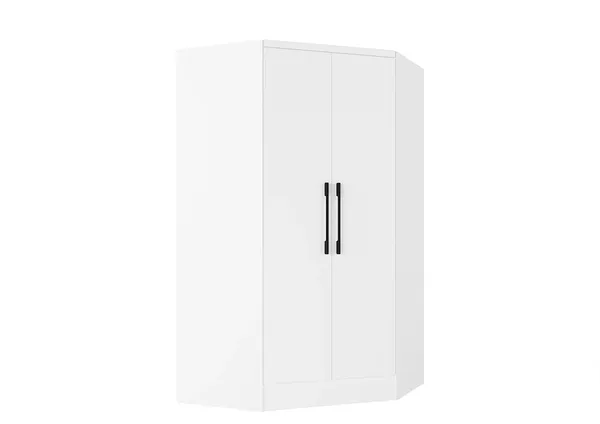 Vente-unique - AURALI Wardrobe and walk-in wardrobe Holz, Platte Weiß - B 101,5 cm x H 182 cm x L 101,5 cm