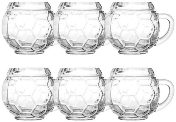 ich-zapfe Bierglas Bierglas 6er Set Biergläser Fussball Bierkanne 0,3 Liter