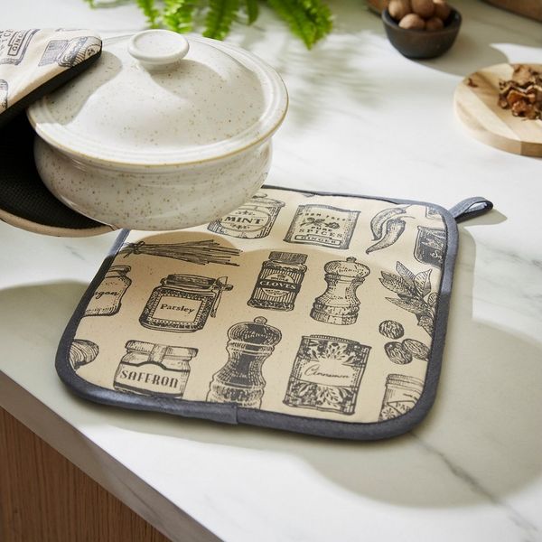 Ulster Weavers Topflappen Herbs & Spices, (1-tlg, 1-teilig), 1x Topflappen hitzebeständig wattiert Pfannen Untersetzer ca. 21x21cm