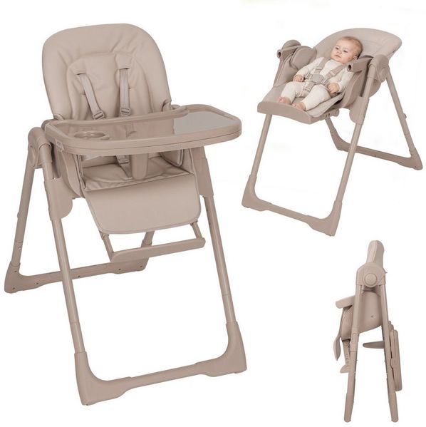 lionelo Hochstuhl LINN PLUS (Set), 2in1/Liegefunktion/6 Höhen/3 Lehnen/Tablett
