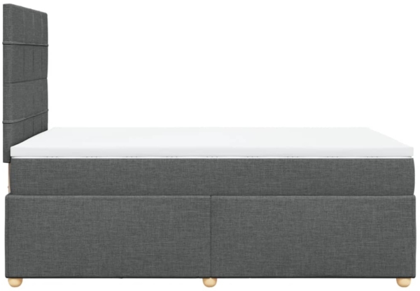 vidaXL Boxspringbett mit Matratze Dunkelgrau 120x190 cm Stoff 3293520 Bild 6
