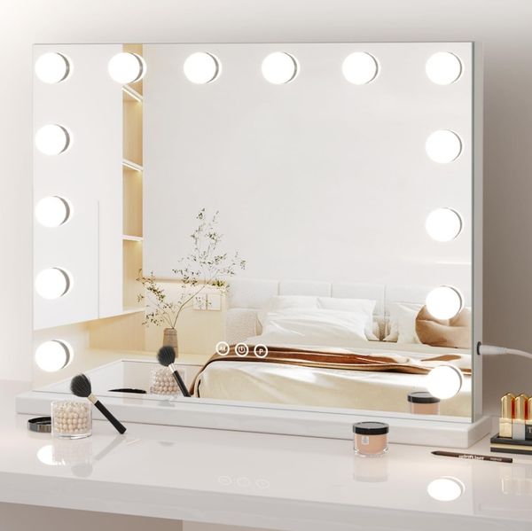 YOLEO Schminkspiegel 14 LED Hollywood Schminktischspiegel Spiegel 3 Farbtemperatur Licht