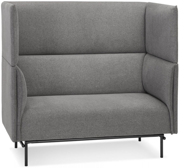 2-Sitzer-Sofa VISAVI | Das 2-Sitzer-Sofa „VISAVI“ mit hoher Rückenlehne aus dunkelgrauem Stoff bietet Ihnen Komfort ohne Lärm | Kadima Design