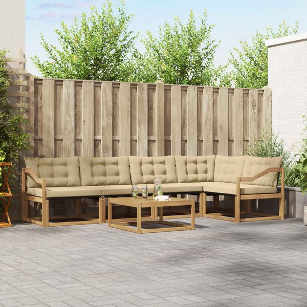 vidaXL Outdoor-Sofagarnitur 6 pcs Weiß und Beige 79 x 79 x 37 cm 3388719