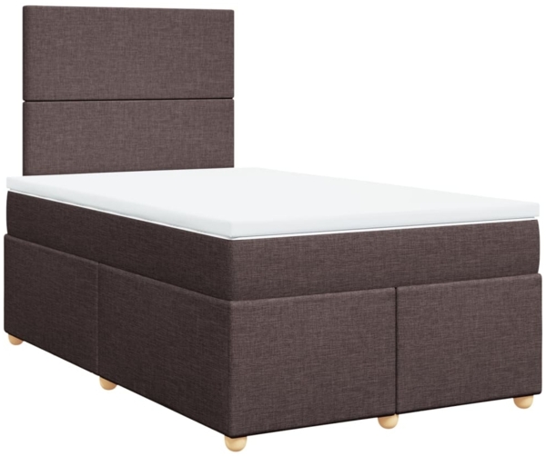 vidaXL Boxspringbett mit Matratze Dunkelbraun 120x190 cm Stoff 3291215 Bild 1