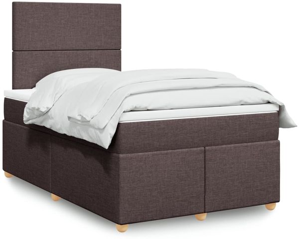 vidaXL Boxspringbett mit Matratze Dunkelbraun 120x190 cm Stoff 3291215